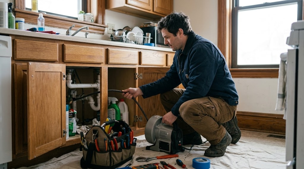 Drain Cleaning in Tottenville Staten Island professional motorized machine